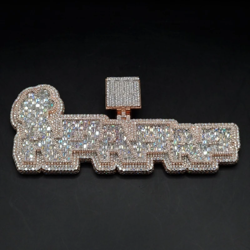 

Hip Hop Men Hipster Alphanumeric Mozzarella Diamonds Pendant Brand Necklace