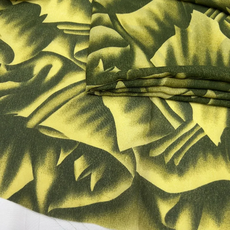 L100cm X W114cm Abstract Floral Print Chiffon Fabric Lightweight Soft Breathable Spring Summer Material Dress Blouse Apparel