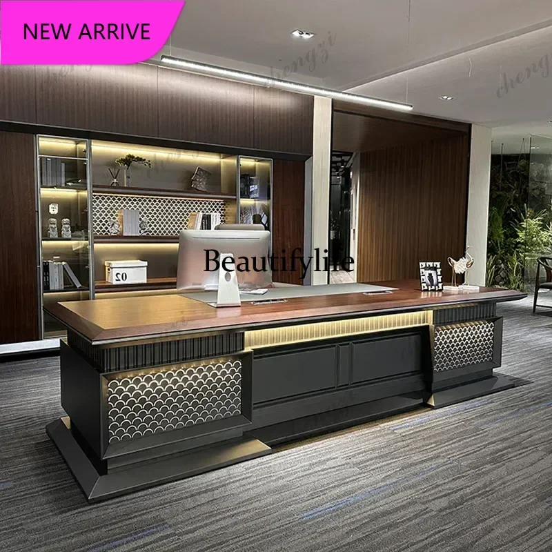 A68Aesthetic Office Desk Modern Table Pliante Reading Workstation Height Adjustment Reception Modern