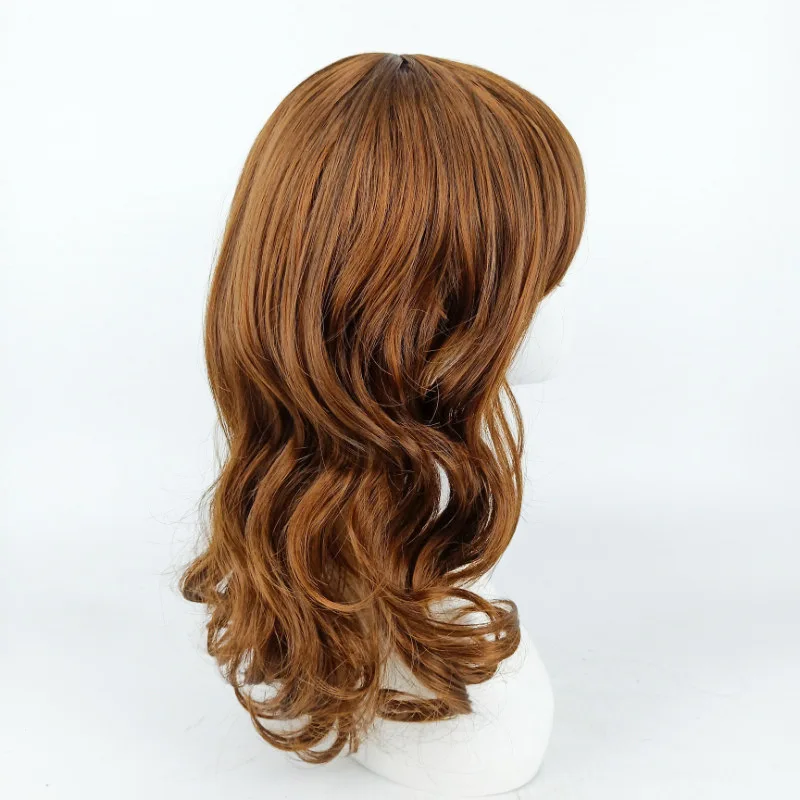 Elegant and mature wig texture, high-end slanted bangs design, medium to long hair, graduation gift