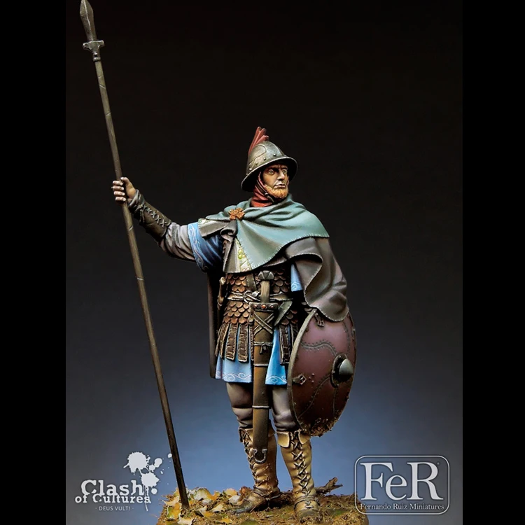 1/24 Carolingian Cavalryman, 850, Resin Model figure GK, Ancient war theme, Unassembled and unpainted kit