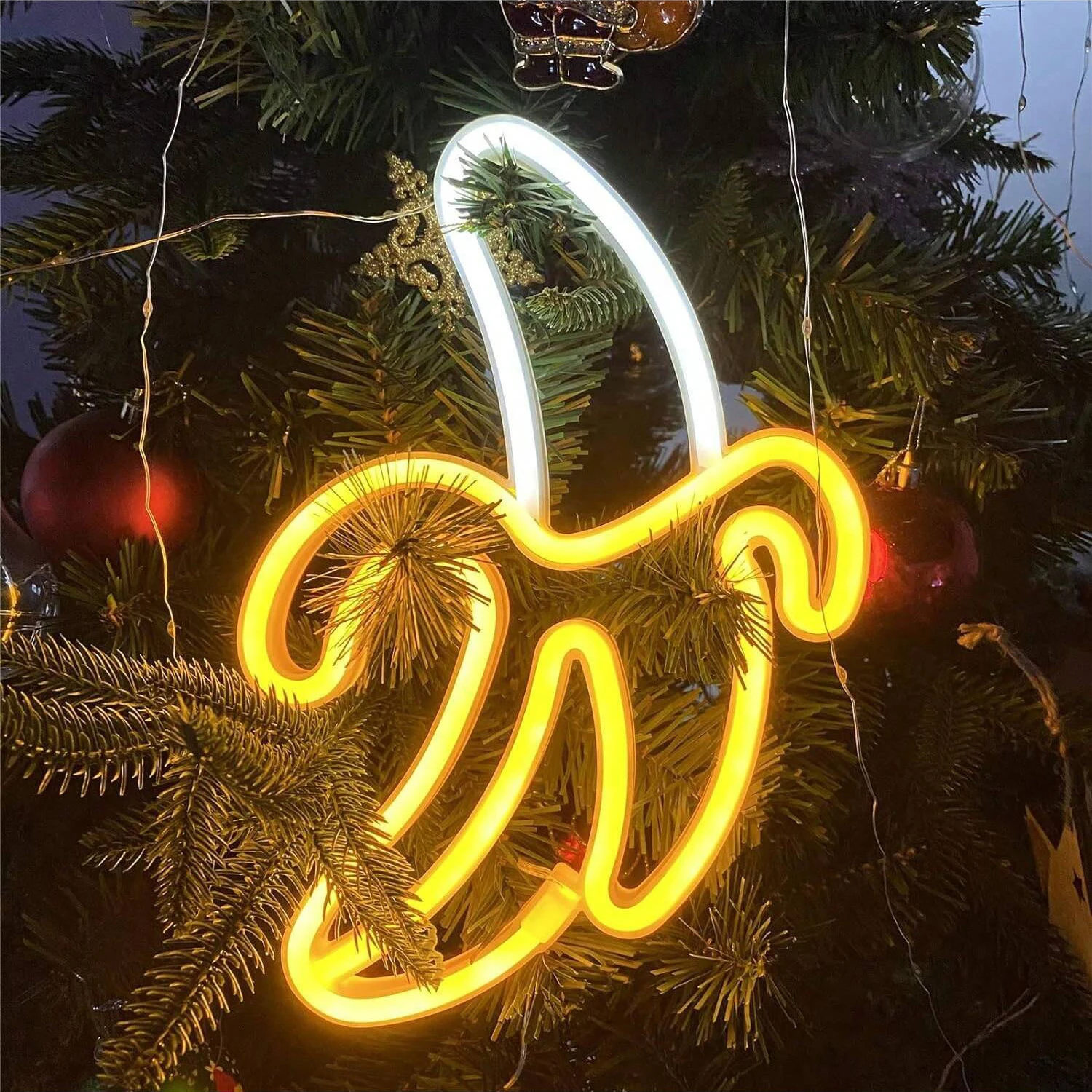 Banana Neon Night Light LED Neon Sign Table Decor Battery Powered Creative Lighting Light for Home Nursery Bedroom Party Summer