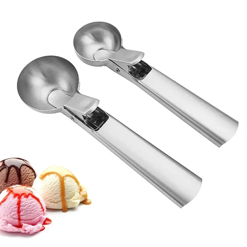 Cuchara para bolas de helado de acero inoxidable, bola de melón, fabricante de bolas de carne, 1 grande + 1 pequeño