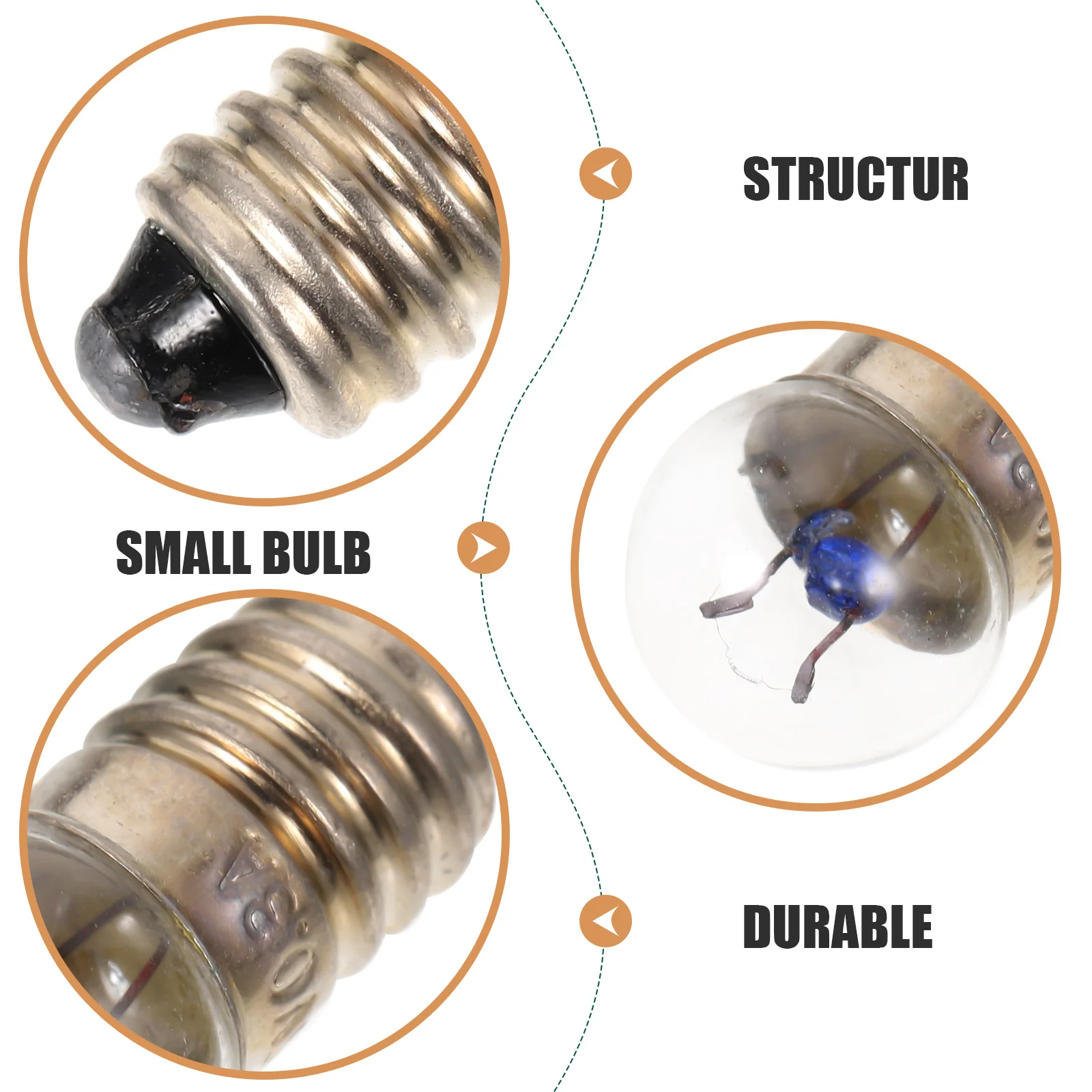 Incandescent Light Bulbs For Flashlight Light Bulb E10 Flashlight Small Electric Bead Light Bulb 2.5V 0.3A Student Physics