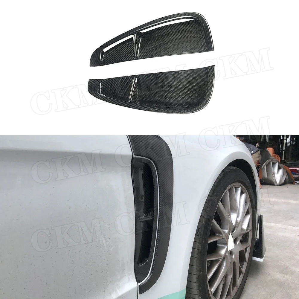 

Dry Carbon Fiber Front Side Fender Air Vent Moulding Trim Canards Stickers For Porsche Panamera 971 2017-2019 Car Accessories