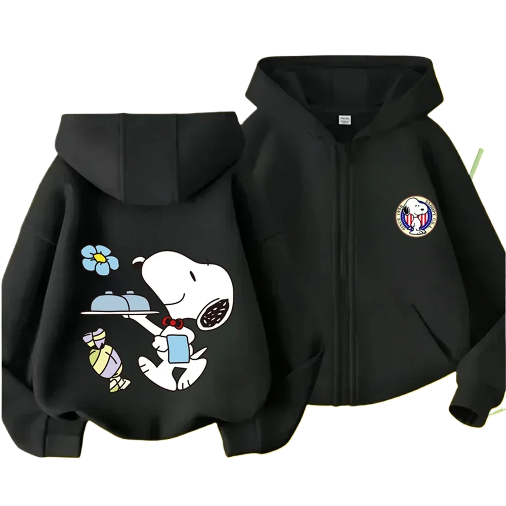 

Children's Sports Brand Snoopy Hoodie Boys and Girls Fashion Outdoor Zipper Hoodie Spring and Autumn Warm Cute Printed Top