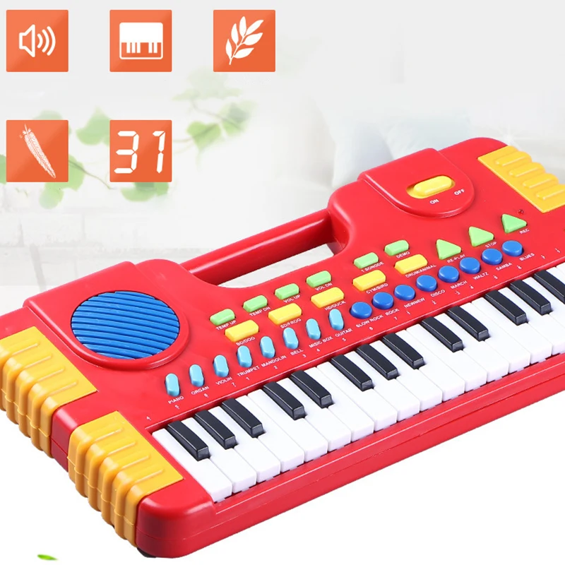 Clavier de piano électronique portable pour enfants, jouets musicaux pour bébés, 31 prédire