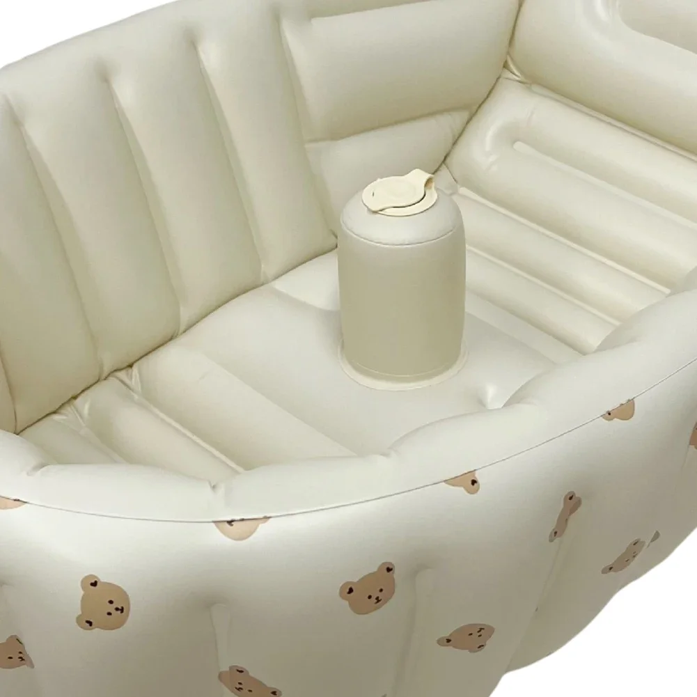 Inflatable Baby Bathtub Built-in Air Pump Portable Travel Shower Basin Travel Portable Toddler Bathtub for 6 Month - 3 Years Old