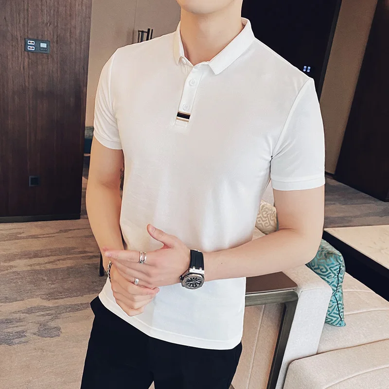 2023 Top Quality New Solid Color Men Polos Shirts Cotton Short Sleeve Casual Polo Shirt Hommes Fashion Summer Lapel Male Tees