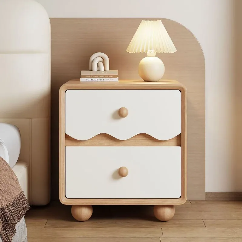 Medieval cream wind bedside table new 2025 explosion simple high-end bedroom modern small storage bedside table