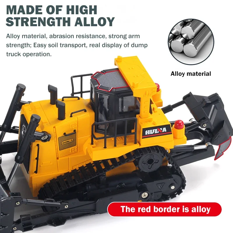 COIL Bulldozer Excavatrice RC 1:16 – 2,4 GHz, 11 Canaux, Métal Et Caoutchouc, Lumières Et Sons, 36x19x15 Cm, Dès 8 Ans