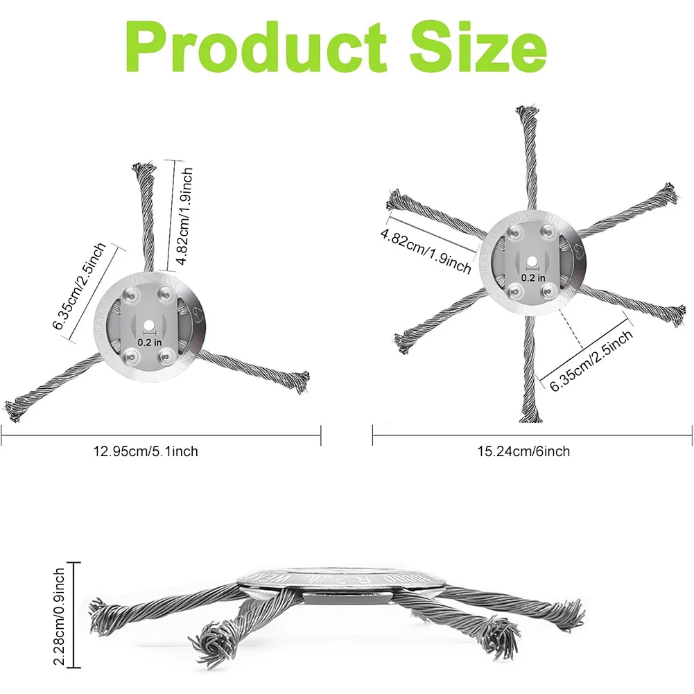 2 قطعة عجلة أسلاك الفولاذ العشب الانتهازي رئيس حديقة إزالة الأعشاب الضارة فرشاة استبدال فرش سلك الاعشاب شفرة إزالة الصدأ والقوس