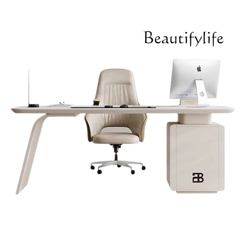 

Desk Light Luxury Modern Simple and Light Luxury Stone Plate Desk High-Grade Computer Study Desk