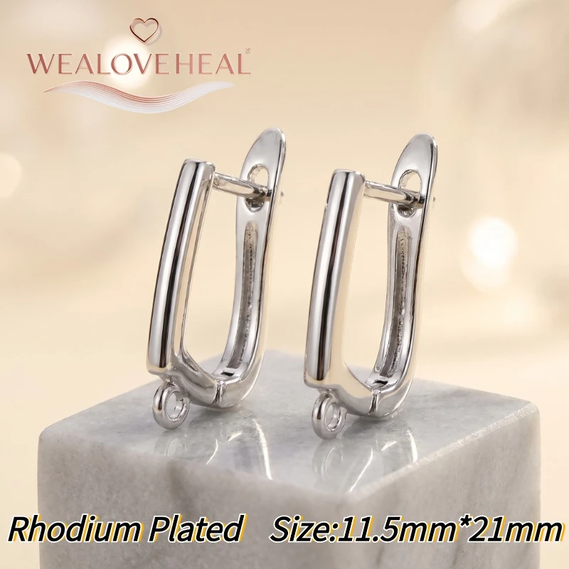 schmuckherstellung zubehör，Modische 18K Gold/Rhodium plattierte Infinity-Ohrringverschlüsse, Messing-Pavé-CZ-Stab-Ohrhaken für DIY-Schmuckherstellung – Detail 18