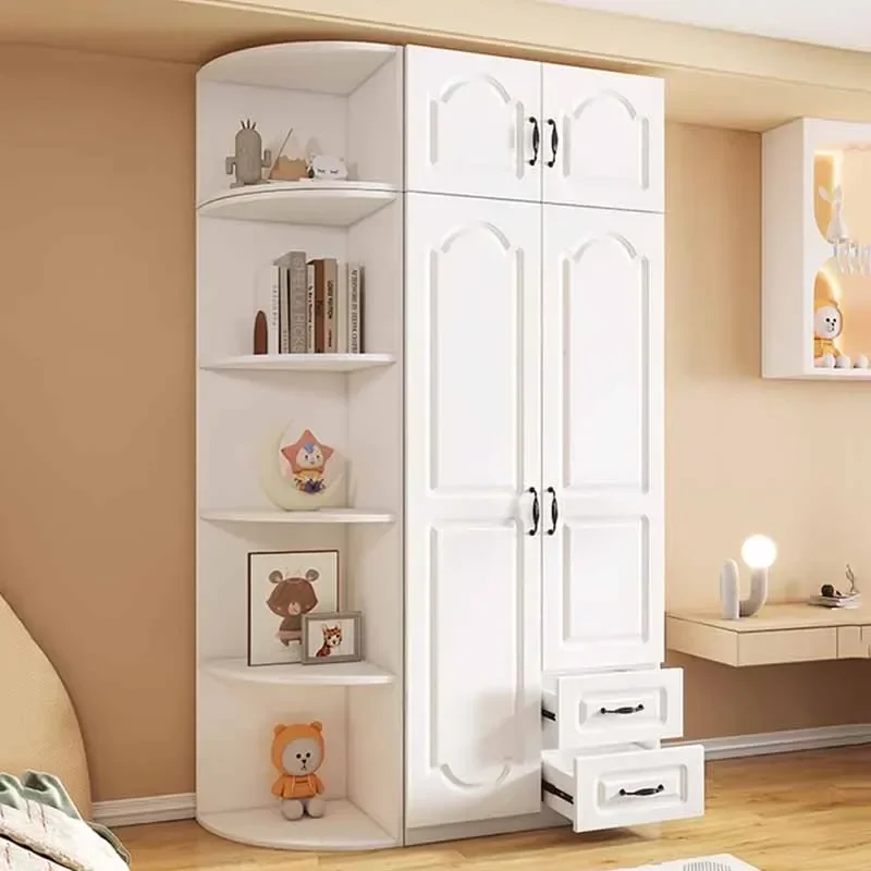 Pink Two Door Wardrobe Clothing Organizer Korean Style Wooden Wardrobe Summer Heavy Duty Schlafzimmer Schrank  Furniture