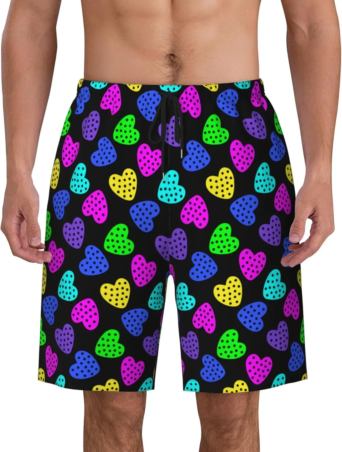 

Мужские плавки с ярким узором, пляжные шорты, быстросохнущие, с карманами
