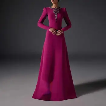 Sukienka na zamówienie luksusowa suknia wieczorowa na urodziny długość podłogi pełne rękawy letnie eleganckie suknie na przyjęcia weselne dla kobiet arabskie