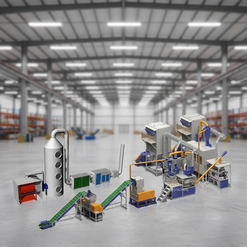 Industrial Grade Printed Circuit Board Recycling Plant High Copper Yield Large Capacity E Waste Circuit Board Recycling Line