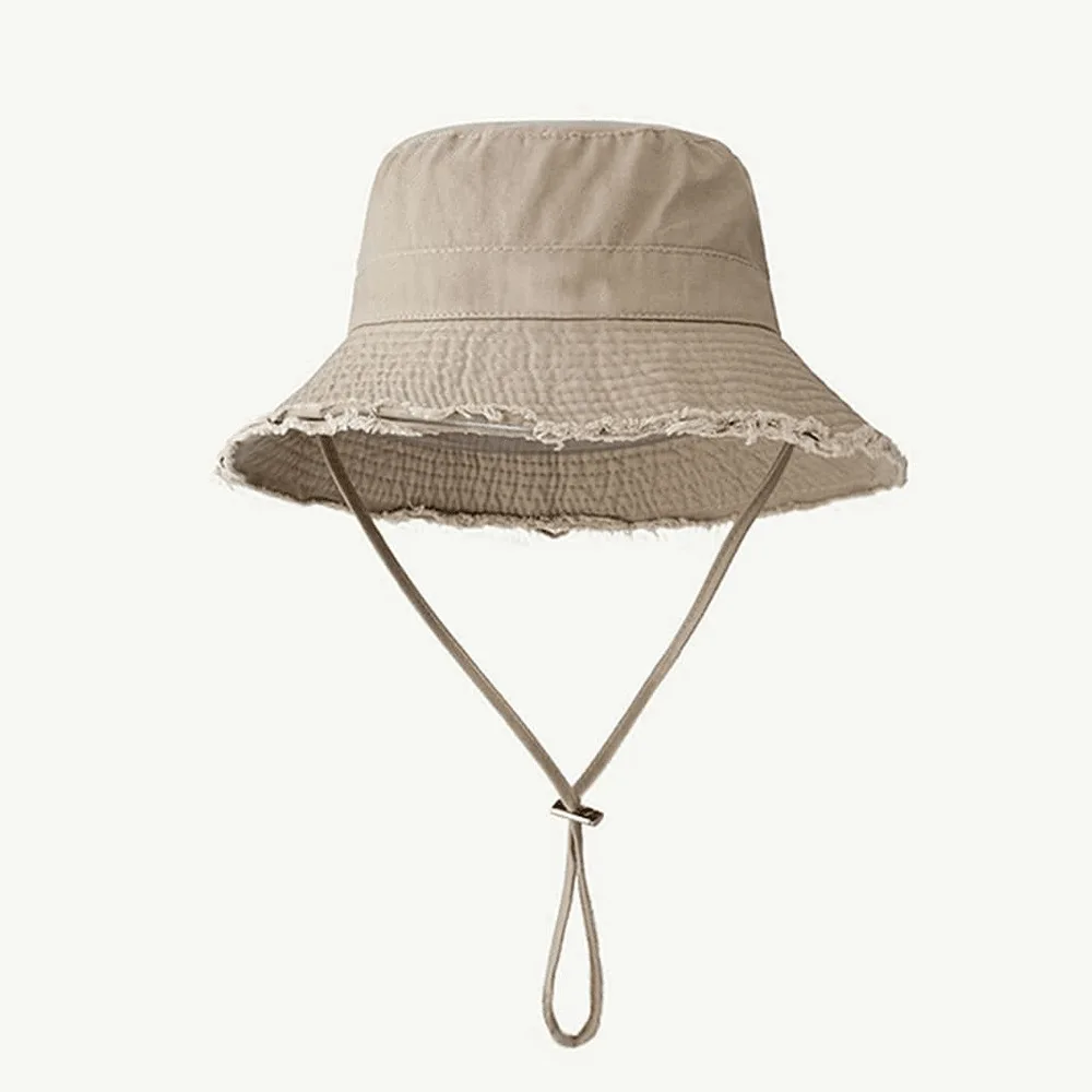 جديد عصري نمط قبعة بحافة مقاومة للشمس قابل للتعديل قبعة صياد مهدب بلون الصيف ظلة قبعة أربعة مواسم