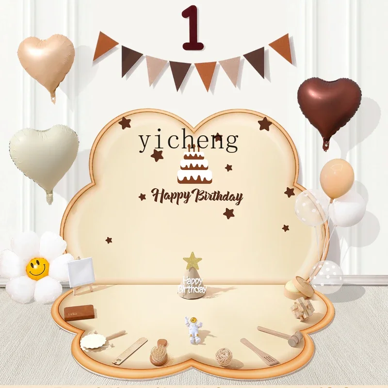 Baby Zhuazhou Product 1 Full-Year Arrangement Background Wall Ceremony Full Set Boys And Girls Birthday DecorationR15