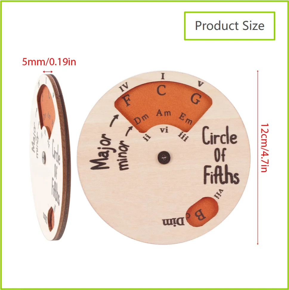 Wooden Melody Tool Round Circle of Fifths Wheel Melody Chord Tool Music Transpose Accessories For Musicians Beginners Songwriter - view 2
