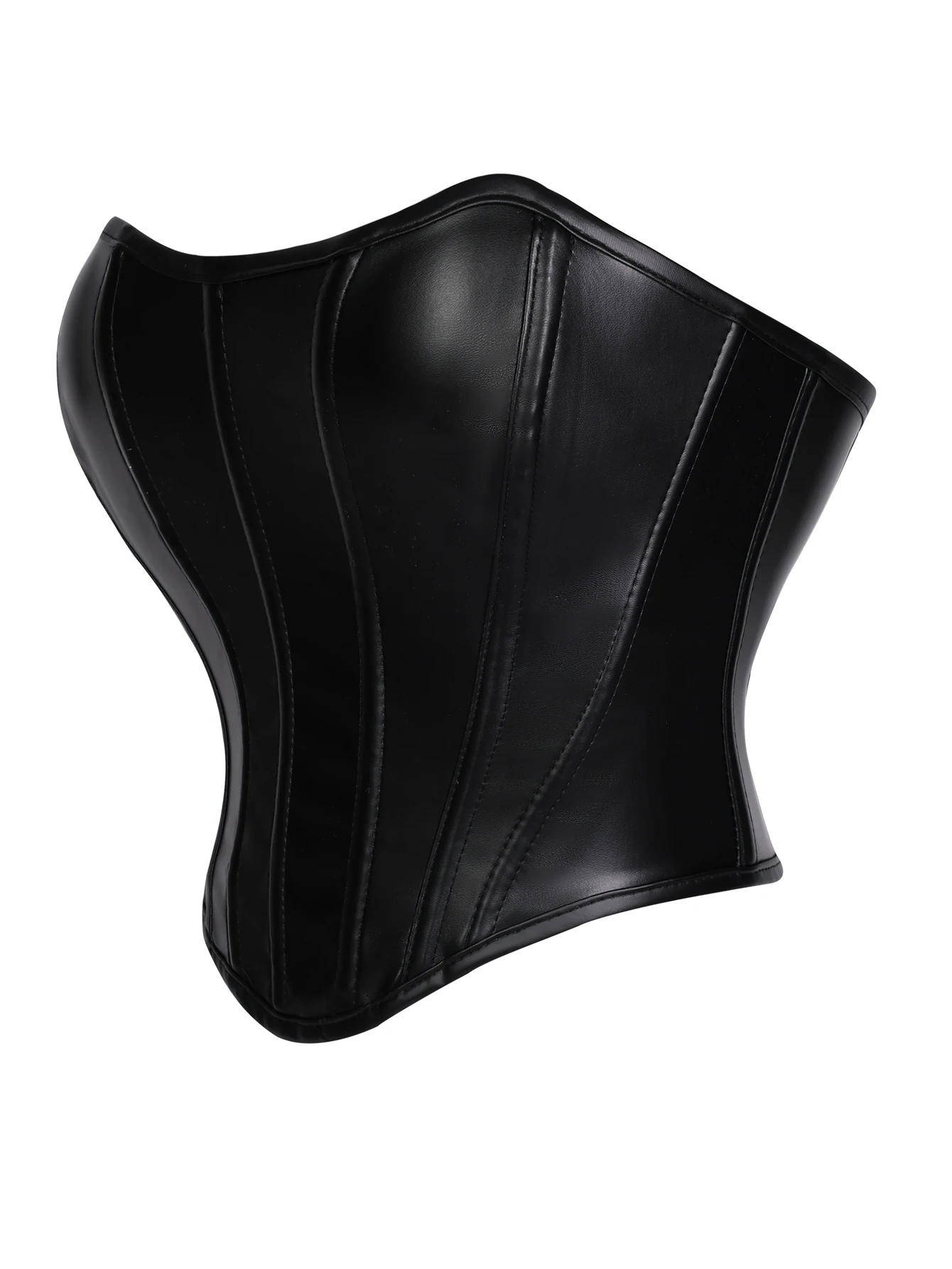 Damen Kunstleder Trägerloses Korsett-Top, Sexy Taillenformer mit Knochenverstärkung für eine schlanke Silhouette – Detail 4