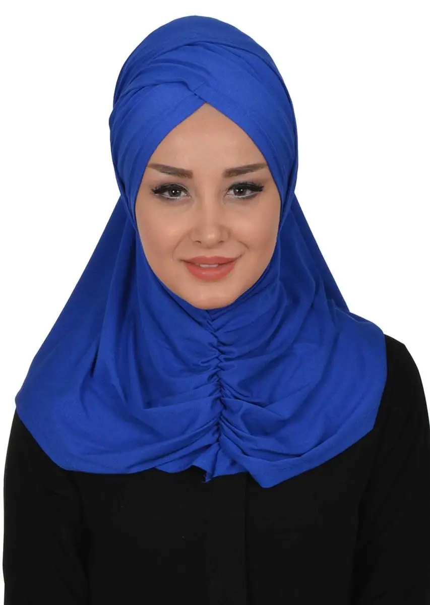 Set Syal Tulang Combed Biru