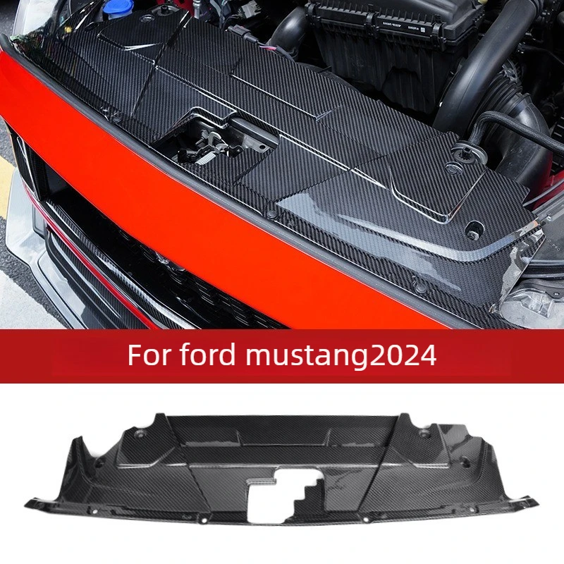 True Carbon Fiber Hood Decal For Ford Mustang 2024 Exterior Cover Plate Modification Accessories