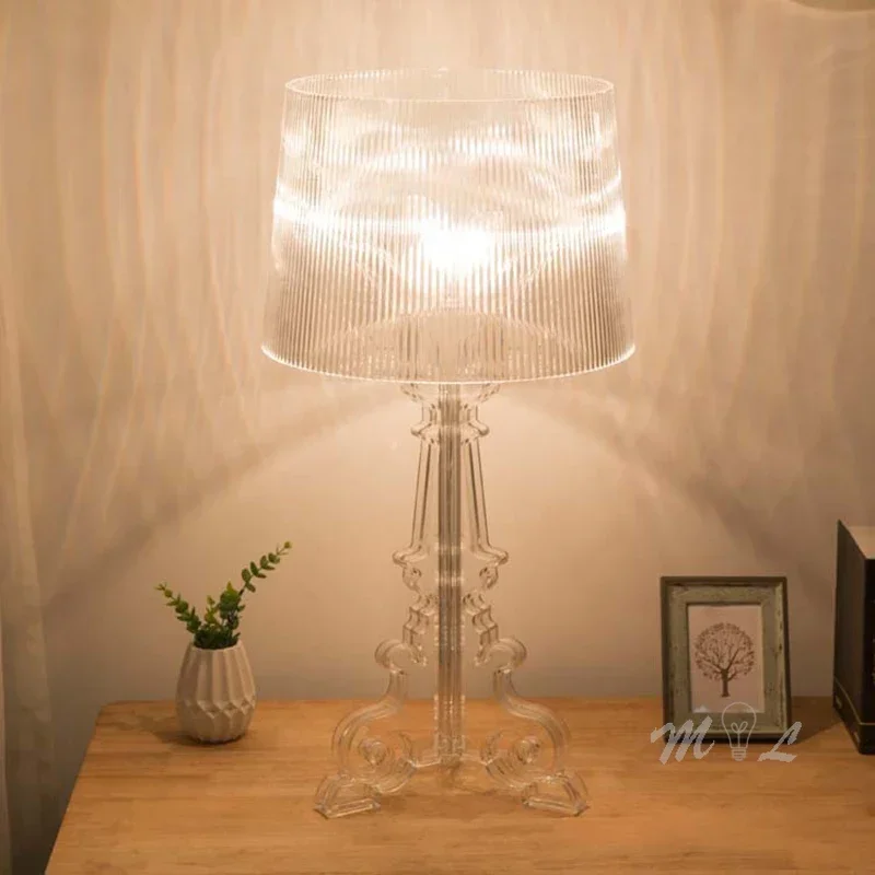 

Прозрачные Акриловые Настольные лампы для гостиной, прикроватная лампа, настольная лампа для украшения дома, полностью акриловый корпус, абажур, декоративная светодиодная лампа для спальни