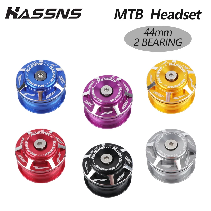 HASSNS Mtb Bike Headset Integrated 1 1/8 Steering Column 44Mm Mountain Bicycle Press Bearings Box Vtt Fork Cups Cycling