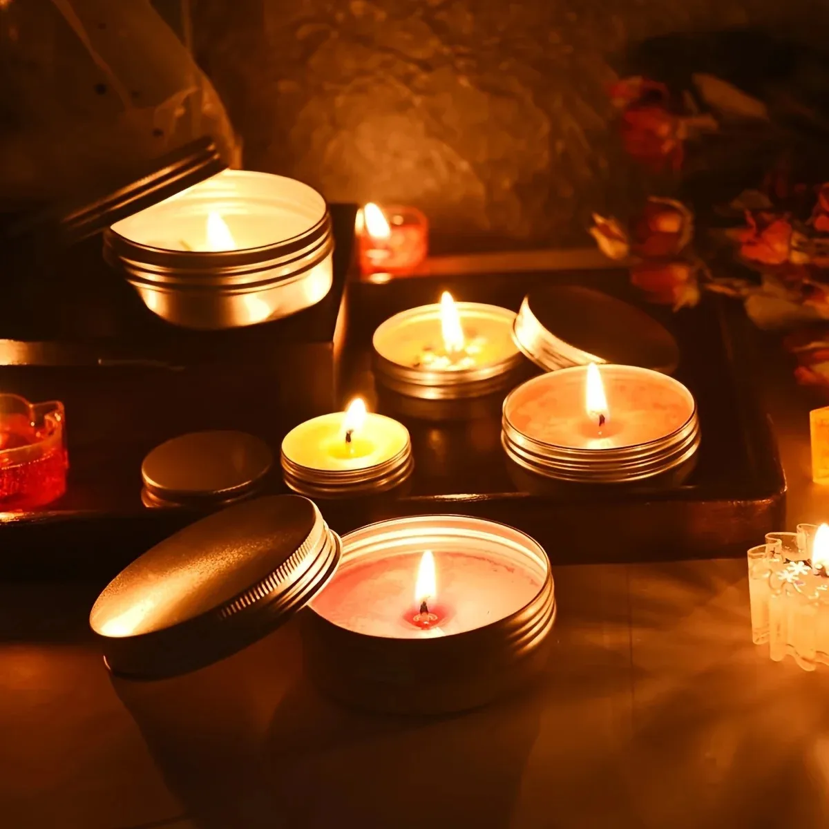 مجموعات صنع الشموع 100 جرام شمع الصويا لتقوم بها بنفسك صنع الشموع المعطرة المواد الذي لا يدخن بدون شمعة حامل الفتيل المعدني صنع #3