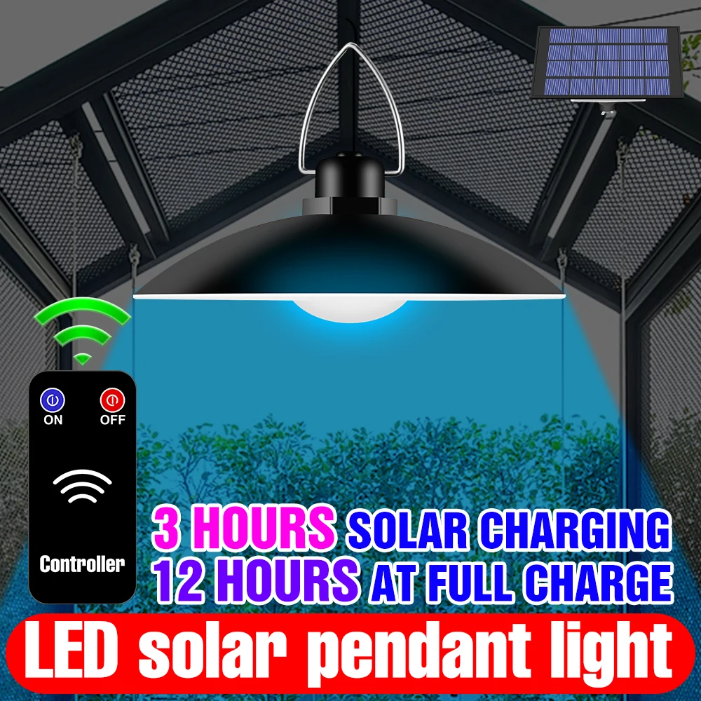 

Outdoor Solar Lights IP65 Waterproof 15W 20W 25W 30W LED Solar Pendant Lamps Garden Street Decoration Spotlights Light Sensor