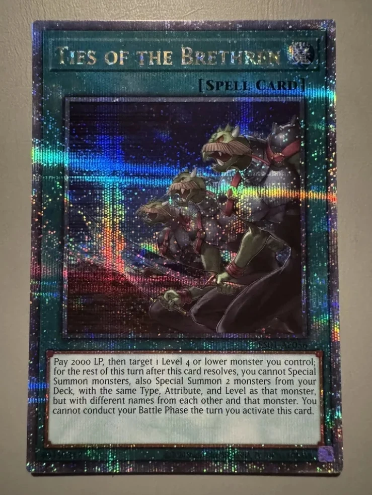 Yugioh KONAMI Duel Monsters ES01-AE056 Ties of the Brethren 25th Quarter Century Secret Asian English Collection Mint Card