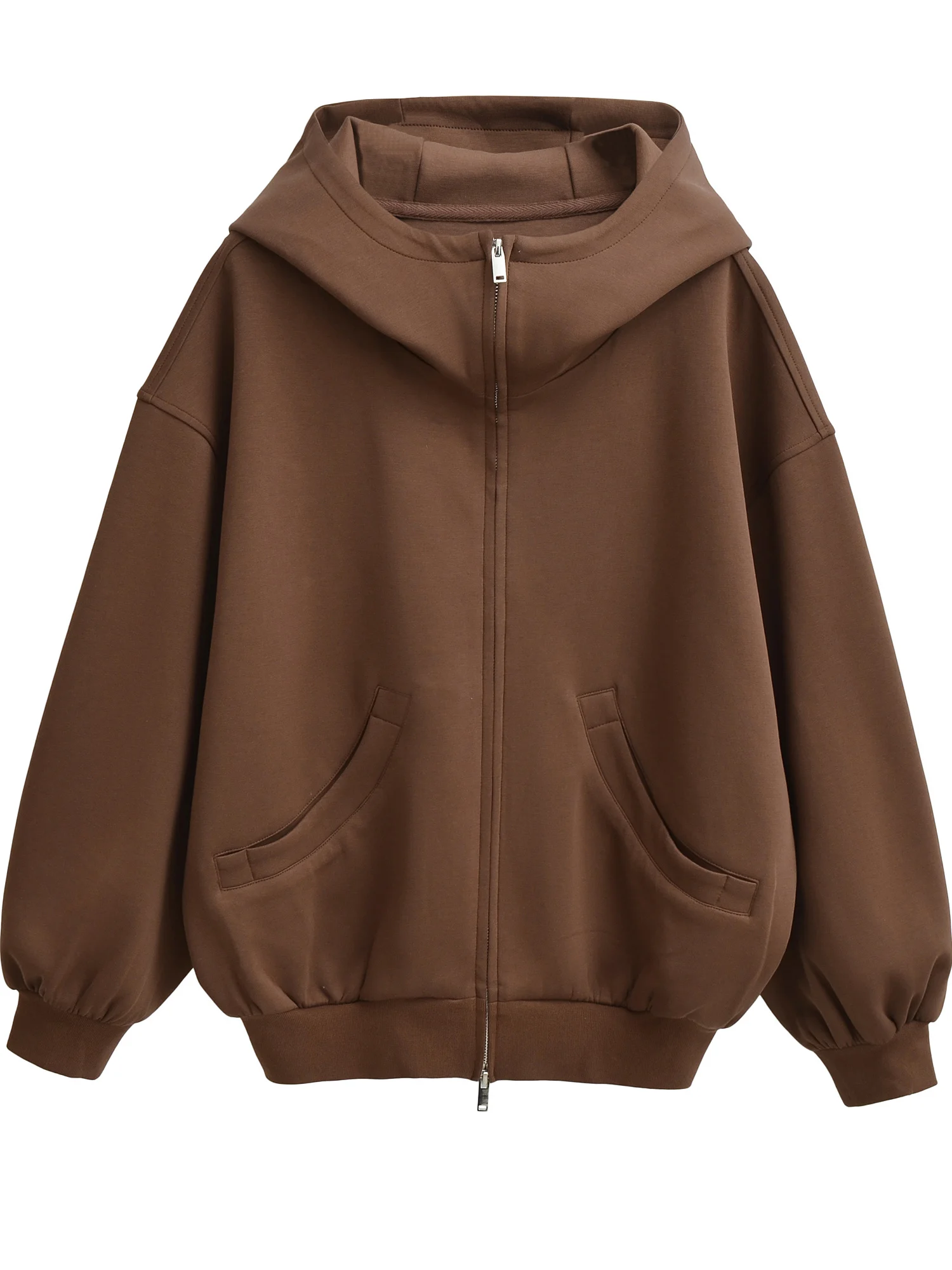 Felpa con cappuccio retrò americana BF Boyfriend Sle con cerniera Lazy Feel Capispalla Cardigan Felpa con cappuccio lunga alla moda