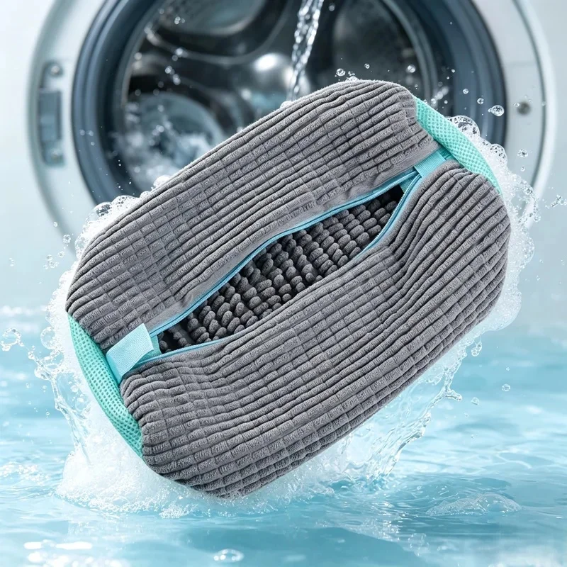 360° Surround Shoe Washing Bag, Reusable Zipper Laundry Bag, Machine Washable Shoe Protector (1Pc)