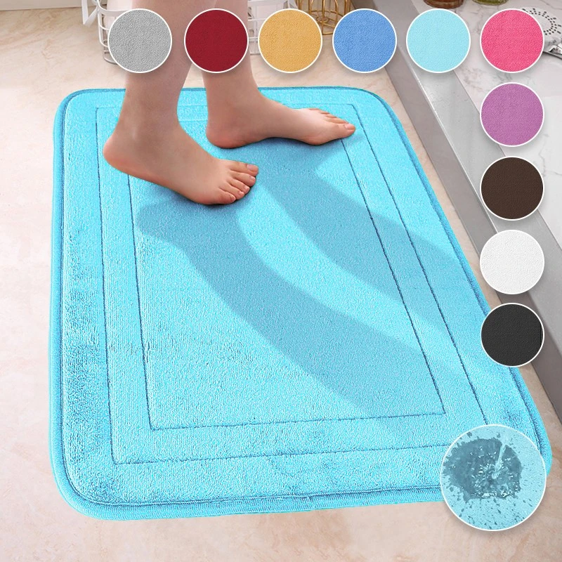 Bath Rug Bathroom Floor Mats Absorbent Non-Slip Shower Rug Kitchen & Bedroom Non-Slip Washable Rugs