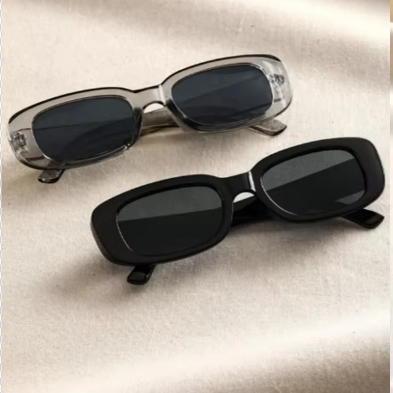 

Motorcycle 2pcs/set Rectangle Frame Sunglasses For Women Men Candy Color Y2K Fashion Sun Glasses Vintage Driving Goggles Unisex