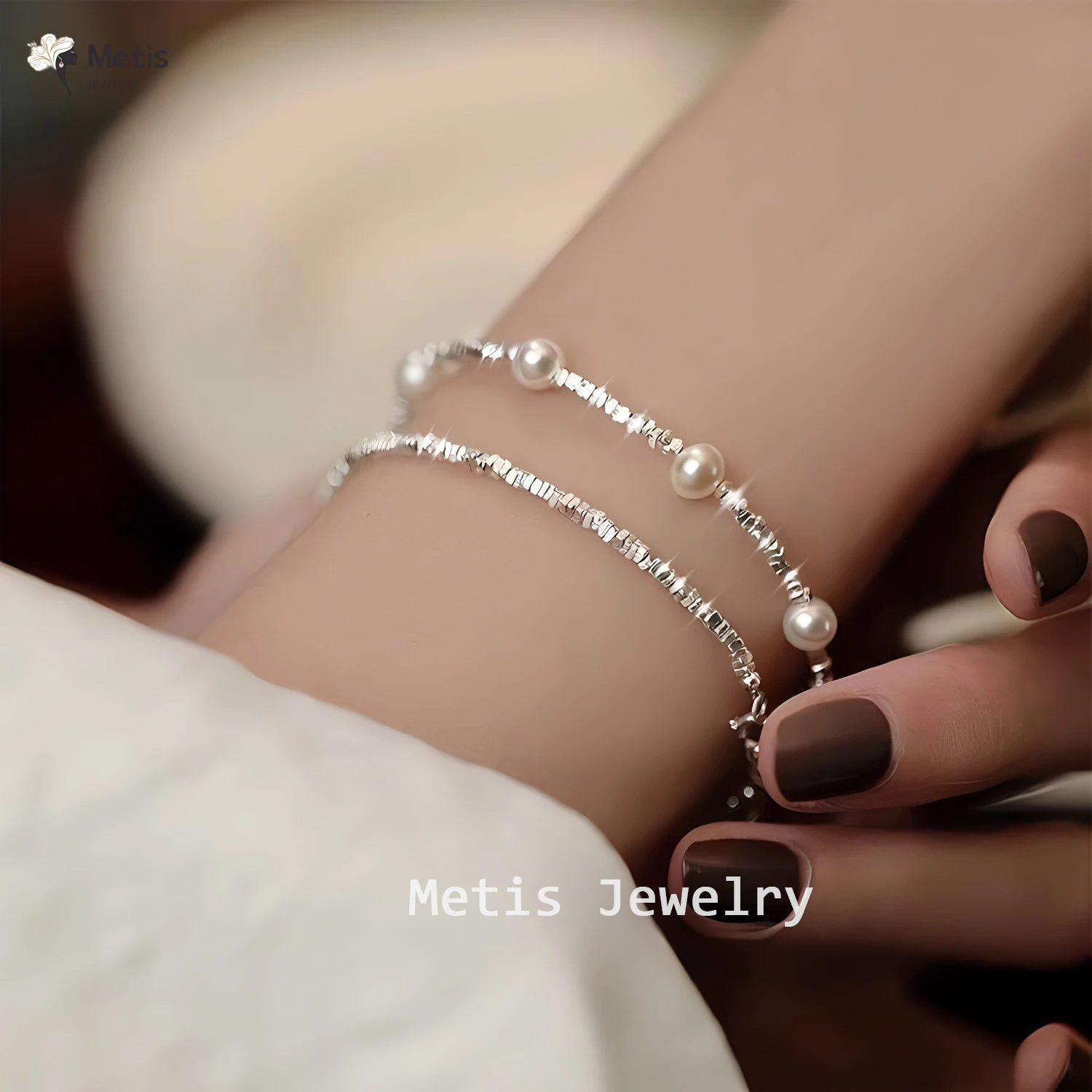 925 فضة غير النظامية سلسلة أساور S925 فضة غرامة مجوهرات رائعة هدية للنساء موضة رائجة البيع