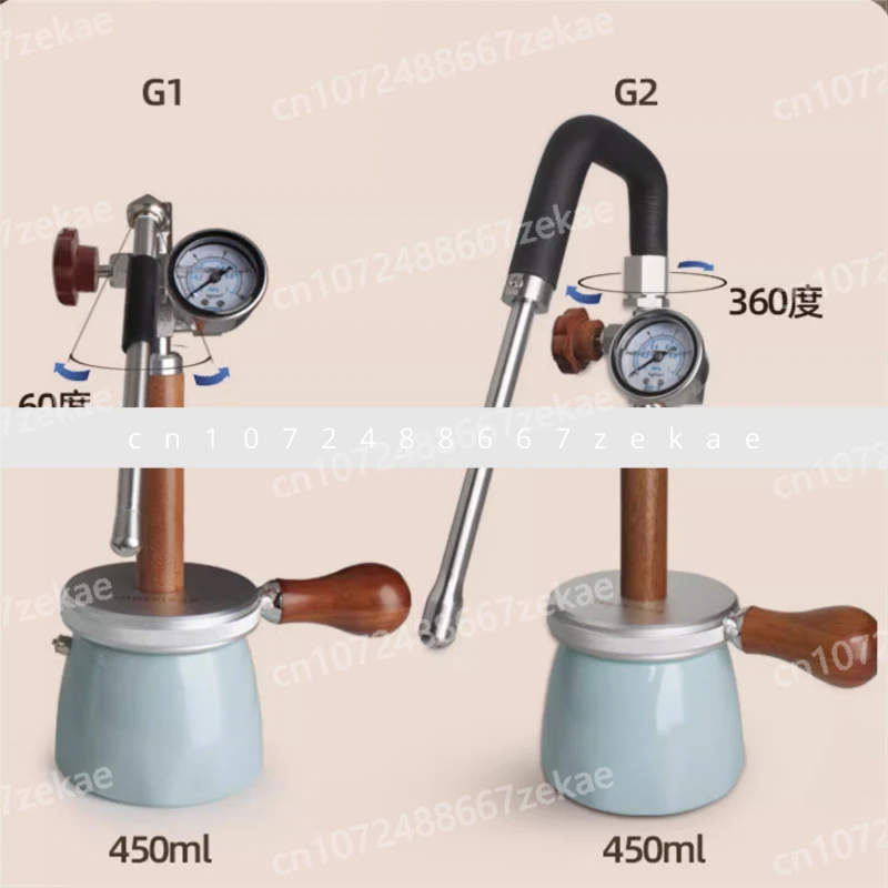 

Вспениватель молока для путешествий на открытом воздухе, паровой горшок для молочной пены для кофе, пневматический вспениватель молока 4 бар, пневматическая кофемашина, пара