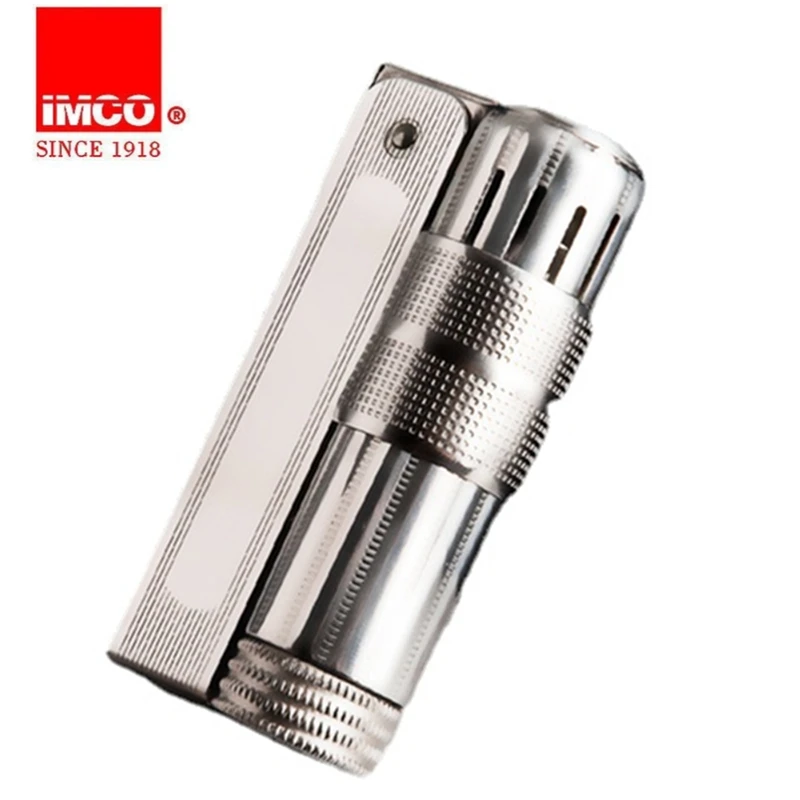 Original IMCO Kerosene Lighter Classic Retro Wheel Windproof Lighter Stainless Steel Mechanical Kerosene Lighter Men\'s Gadgets