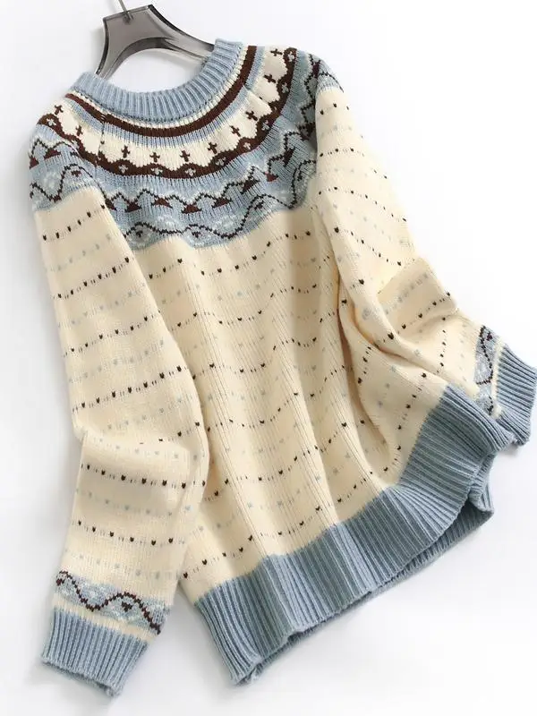 Süßer Strickpullover Oulder Sve Round Ne Loose Fit Fluffy Crochet Damen Herbst Winter Faion Casual Bequemes Top