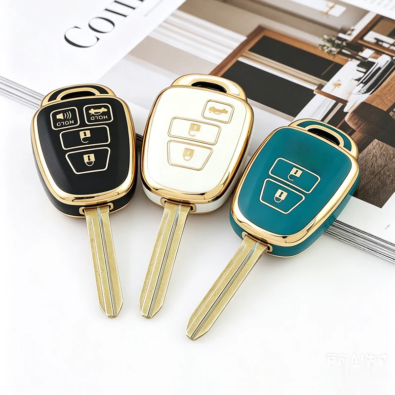 2/3/4 Buttons TPU Car Key Cover Case Shell for Toyota Camry Rav4 Corolla Tacoma Vios Prius C Highlander Auto Accessories