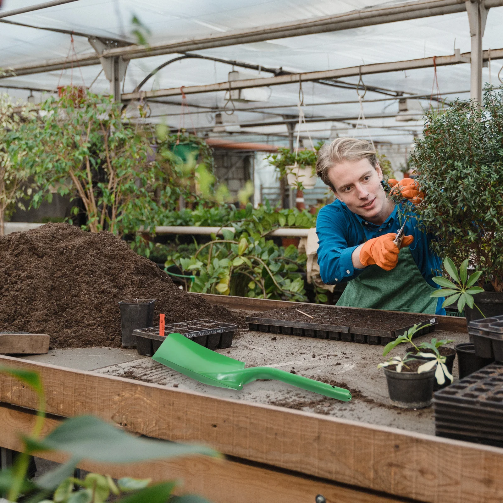 Pala da giardino Robusta paletta per terreno in ferro per piantare trapiantare Attrezzo da giardinaggio Piccolo strumento di scavo per balcone domestico