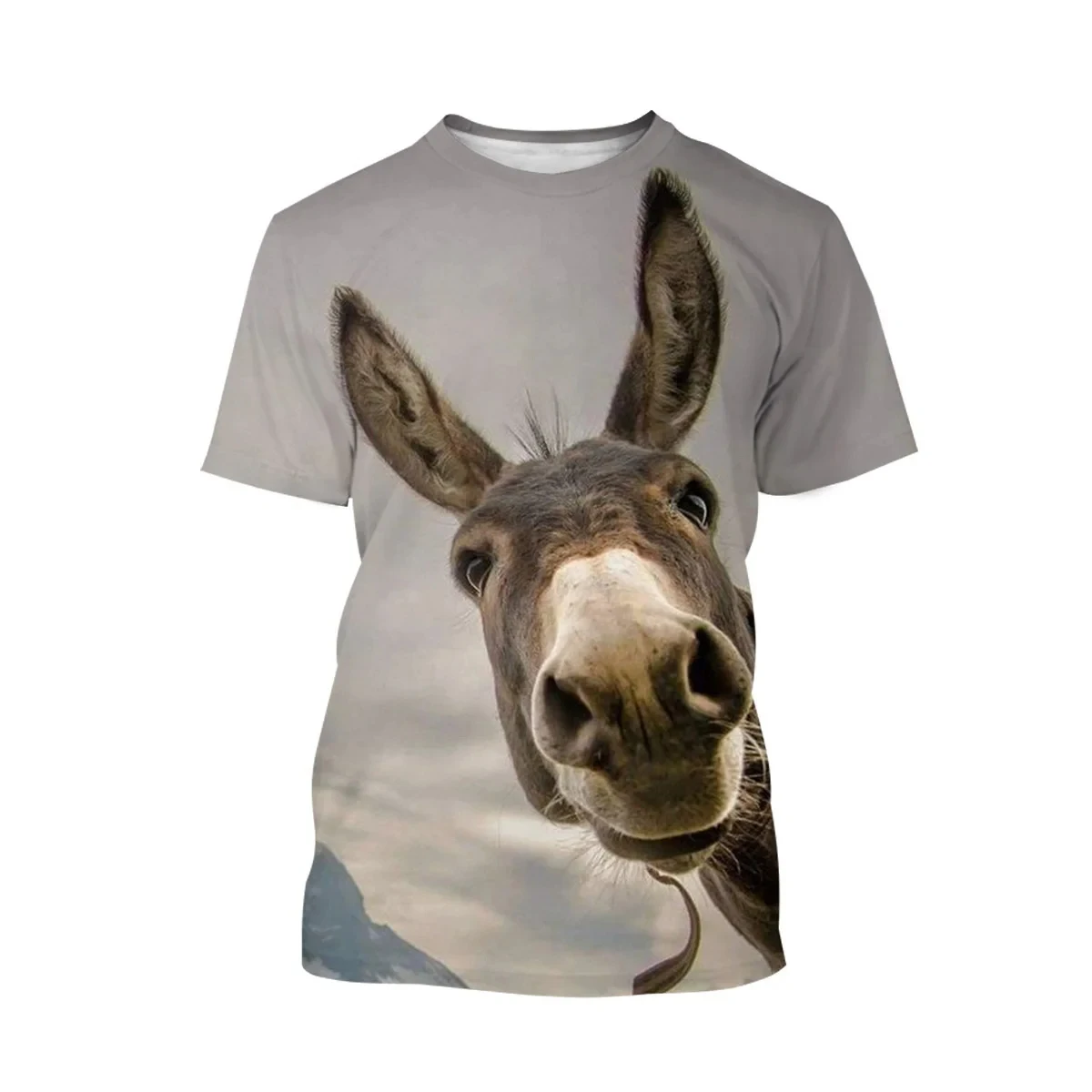 Funny Donkey T-Shirts Animal 3D Print T-Shirts Streetwear Men Fashion Oversized O-Neck Short Sleeved T Shirt Tees Tops Clothing