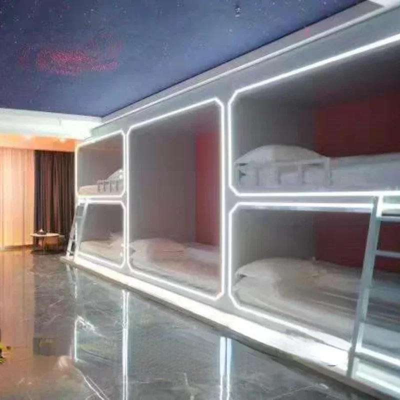 

E-Sports Hotel Room Space Capsule Bed Capsule Sleep Cabin Height-Adjustable Bed School Apartment B & B Green Travel Agency Hotel