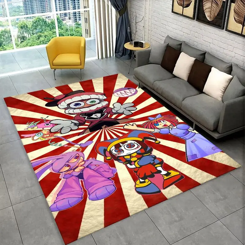 Cartoon Amizing Digtal Circus Pomni Non-Slip Area Rug for Living Room,Bedroom,Playroom,Carpet Floor Mat Home Decor Rug  Room