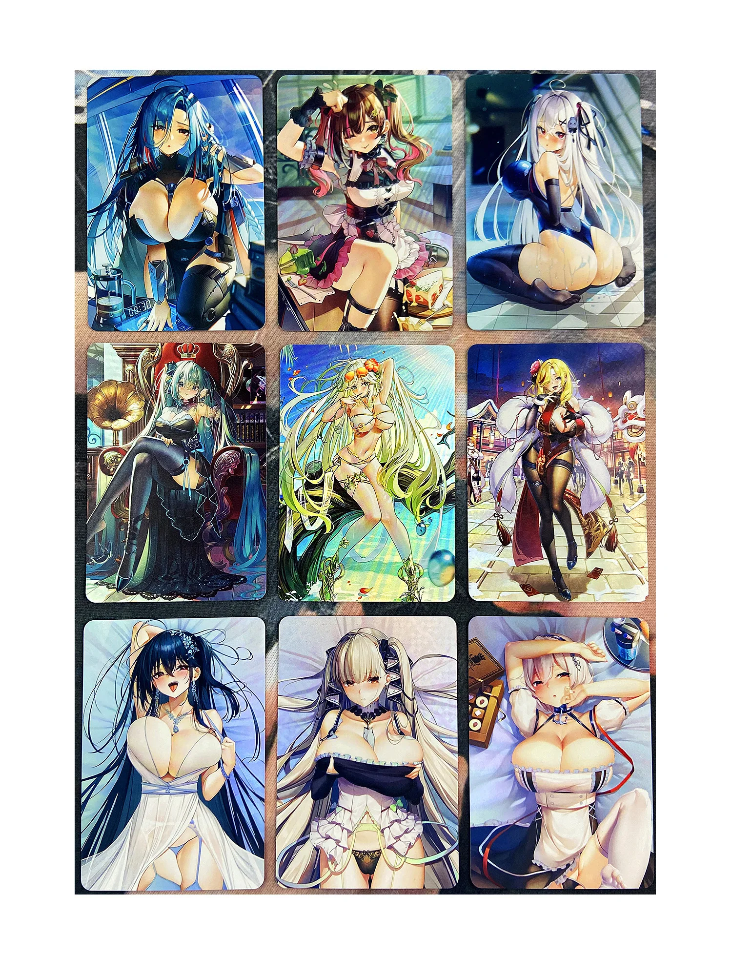 

9pcs/set ACG Mobile Game Girl Ship Girl Fgo Refraction Sexy Girls Toys Hobbies Hobby Collectibles Game Anime Collection Cards