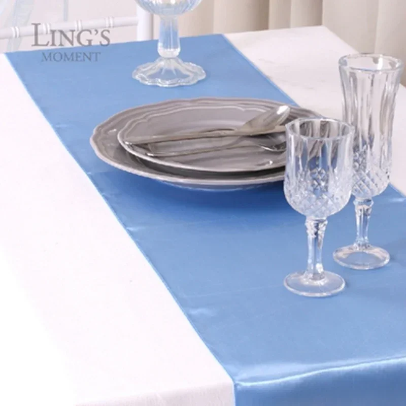 Table Runner Satin Shiny Colour Wedding Decoration Hotel Birthday Party Show Banquet