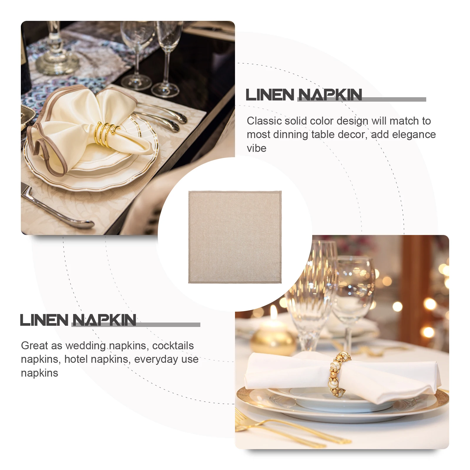 

Linen Napkin Fabric Napkins Banquet Cloth Placemat Table Decor Reusable Polyester Dinner Non Bleach Tumble Dry Iron Warm Wedding