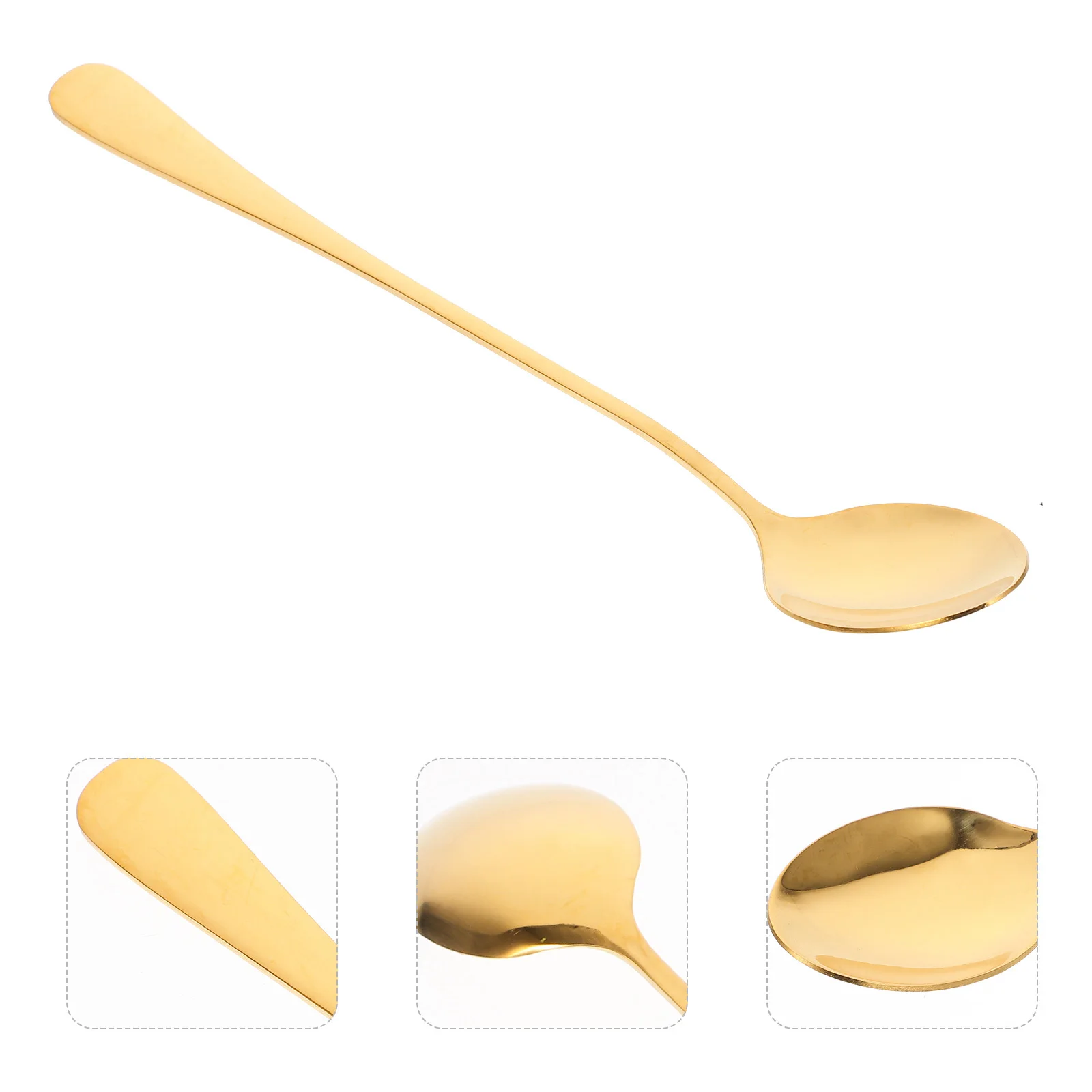 

8Pcs Long Handle Stirring Spoons Stainless Steel Gold Coffee Tea Dessert Spoon for Espresso Cappuccino Ice Cream
